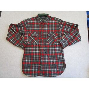 80s Pendleton Shirt Mens M Red Green Plaid Wool Flannel Vintage Tartan Bruce
